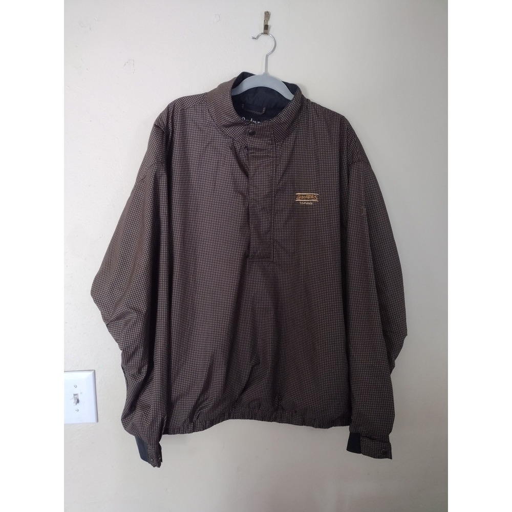 FootJoy DryJoys Mens XL Houndstooth‎ Golf Pullover Windbreaker Brown Half Zip
